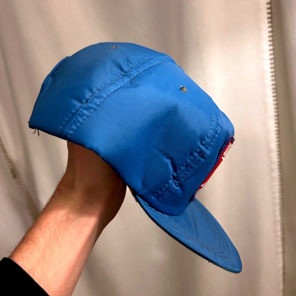 Vintage Retro CHAMP Ask The Pro Blue Nylon Snapback Hat Cap Adjustable OSFA - Picture 2 of 6